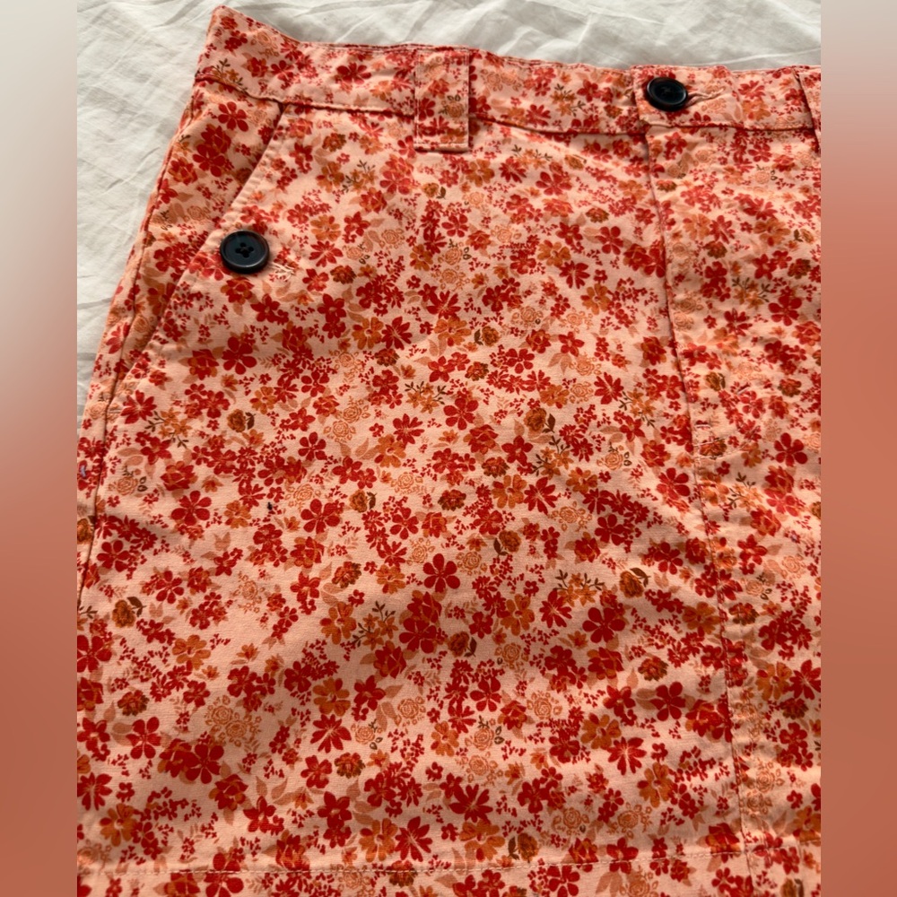 Floral Red and Orange Women's Short Skirt